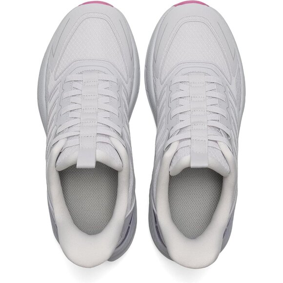 Women's Light Grey Purple Walking Shoes Comfort Breathable Non-Slip Gym Sneaker - Picture 8 of 8